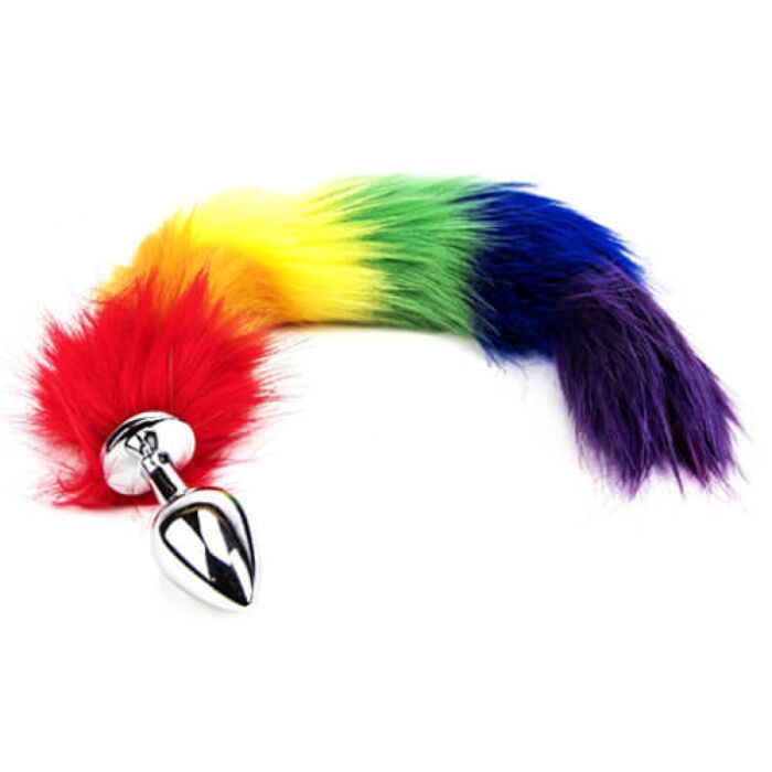 Butt Plug Furry Fantasy Rainbow Tail 45 cm s chvostom Butt Plug Furry Fantasy Rainbow Tail 45 cm s chvostom