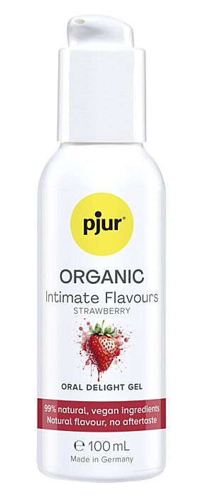 Ochutený intímny gél pjur ORGANIC Intimate Flavours Strawberry