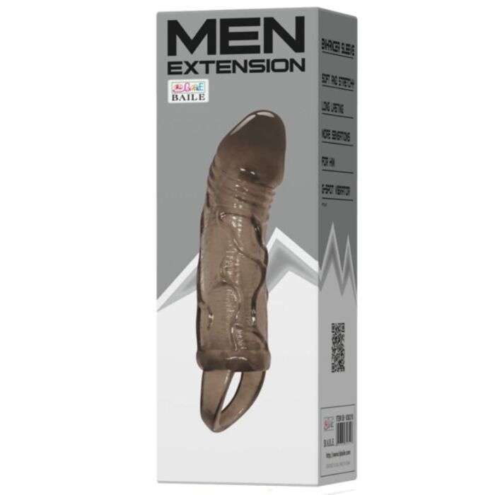 BAILE - PENIS EXTENDER COVER WITH STRAP FOR TESTICLES BLACK 13.5 CM BAILE - PENIS EXTENDER COVER WITH STRAP FOR TESTICLES BLACK 13.5 CM