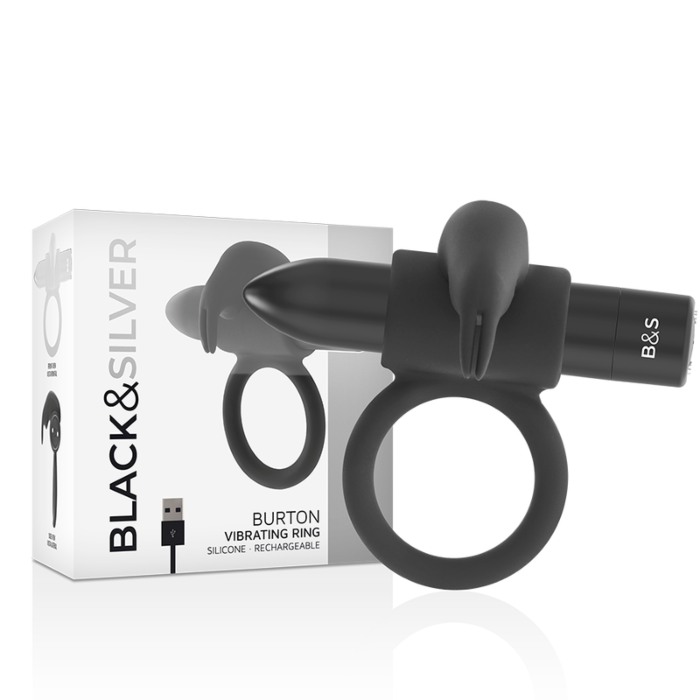 Vibračný krúžok BLACK&SILVER Burton čierny 10 režimov Vibračný krúžok BLACK&SILVER Burton čierny 10 režimov