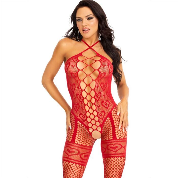Bodystocking Corazón Rojo