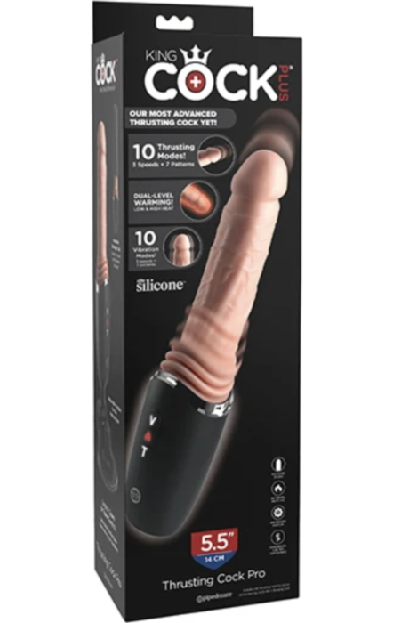 Dildo KING COCK PLUS – THRUSTING PRO s ohrevom 12.7 cm