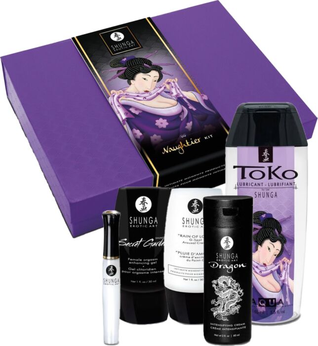 Kit erótico Shunga Naughtier - 5 productos sensoriales