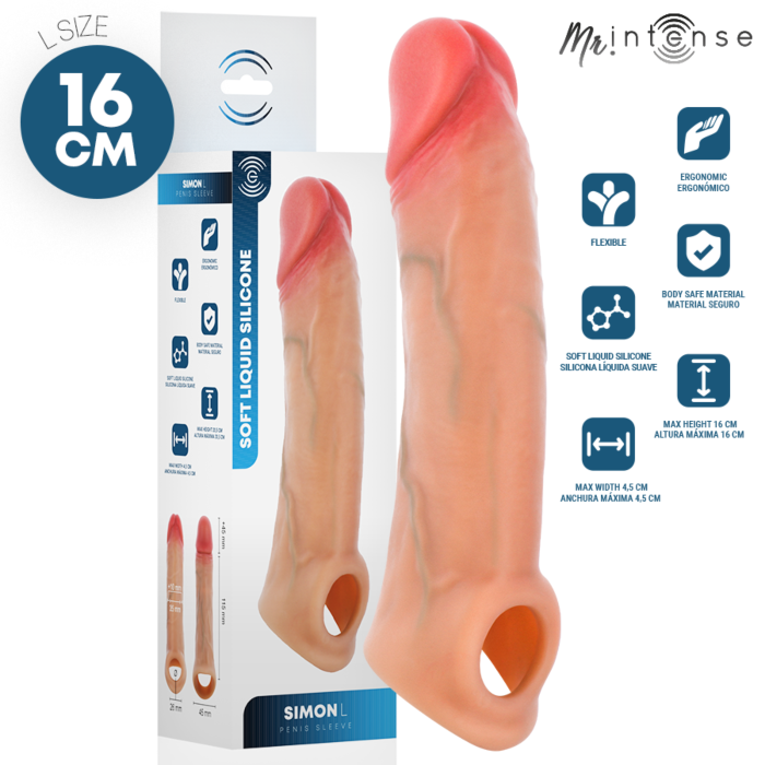 MR INTENSE - SIMON L SILICONE PENIS COVER 16 CM -Ø- 4.5 CM MR INTENSE - SIMON L SILICONE PENIS COVER 16 CM -Ø- 4.5 CM