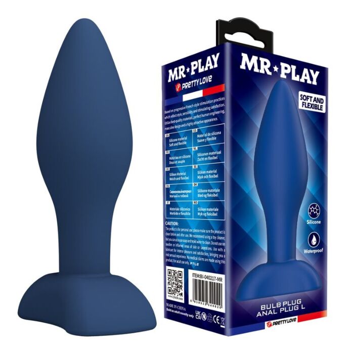 MR PLAY - TAPERED SILICONE ANAL PLUG BLUE L MR PLAY - TAPERED SILICONE ANAL PLUG BLUE L