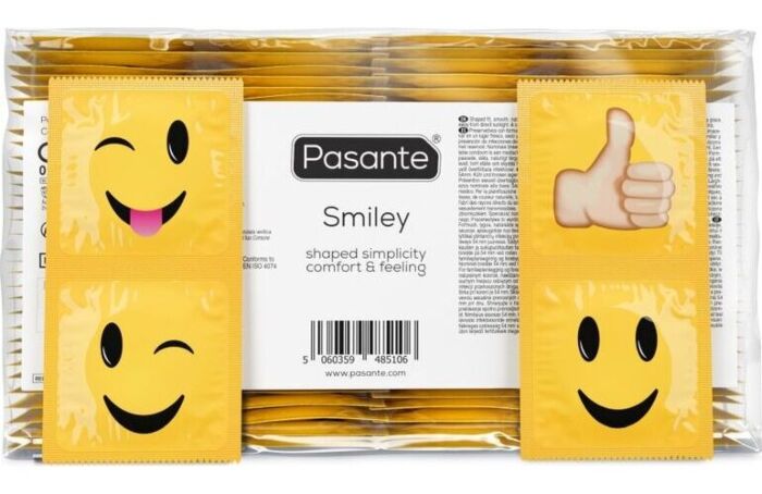 Kondómy Pasante Smiley Bag 144 ks s vtipnými tváričkami