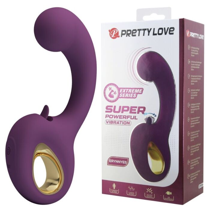 PRETTY LOVE - BRYNNLEE RECHARGEABLE VIBRATOR WITH ORAL STIMULATOR 10 VIBRATIONS & 5 LICKING FUNCTIONS PURPLE PRETTY LOVE - BRYNNLEE RECHARGEABLE VIBRATOR WITH ORAL STIMULATOR 10 VIBRATIONS & 5 LICKING FUNCTIONS PURPLE