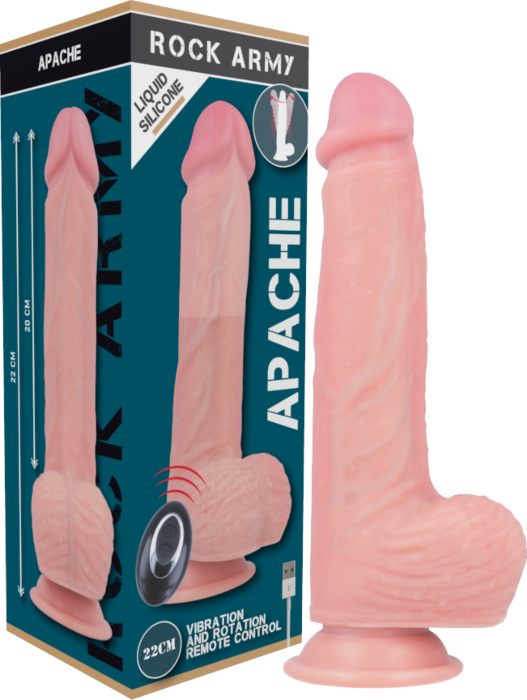 Vibrador Realístico Rock Army Apache 20.5 cm con Control Remoto