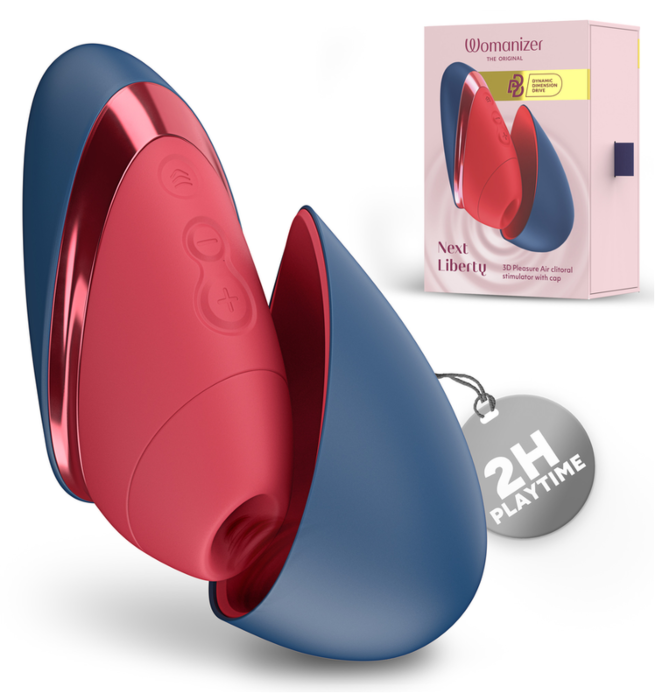 Klitorálny stimulátor WOMANIZER NEXT LIBERTY modrý/červený