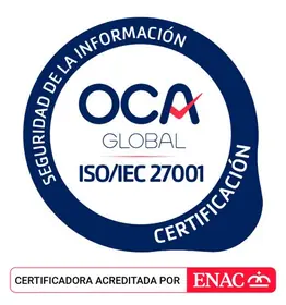 Certifikačná značka OCA pre ISO/IEC 27001, akreditovaná ENAC